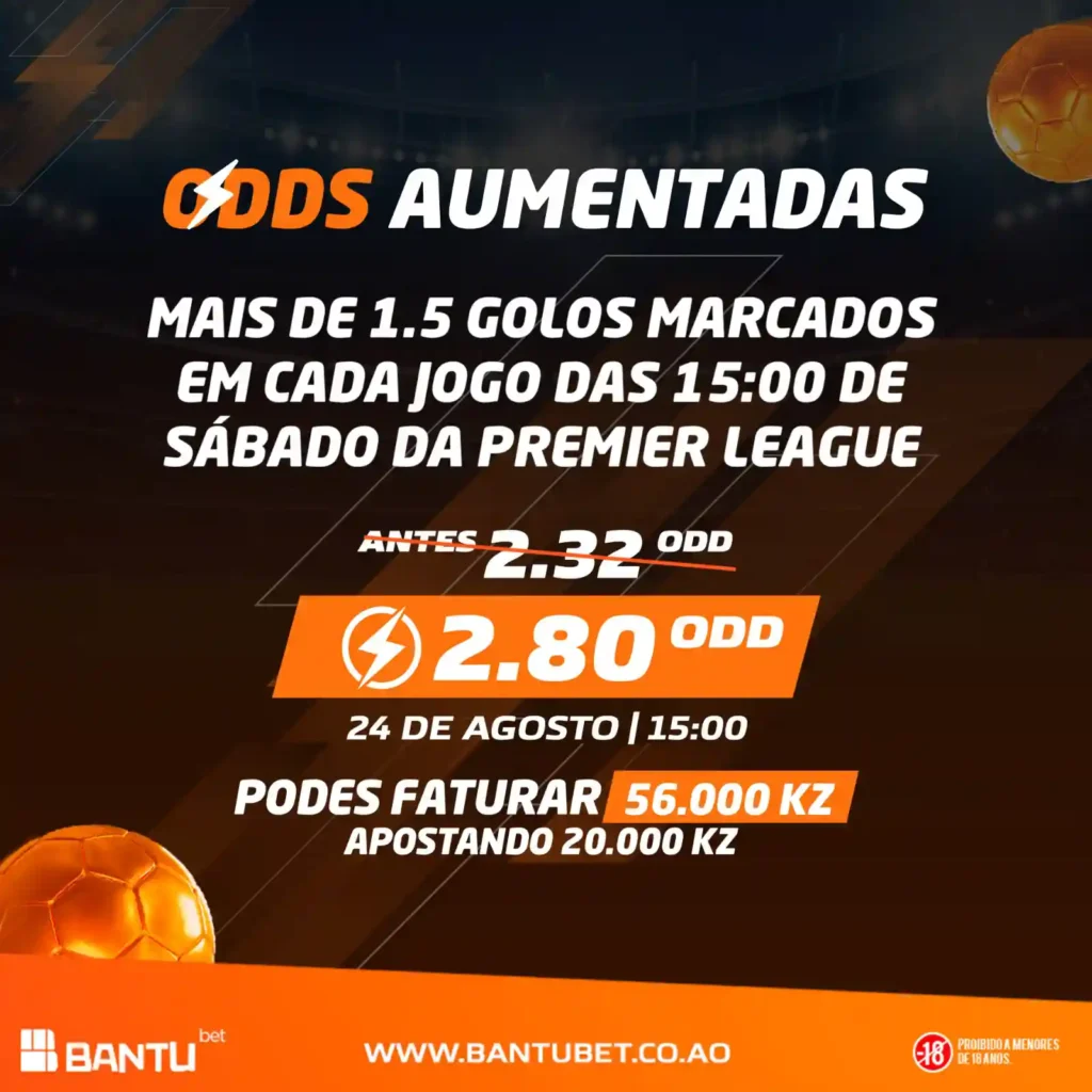 Banner Mais de 1.5 Golos Marcados em Cada jogo das 15h De Sábado da Premier League
