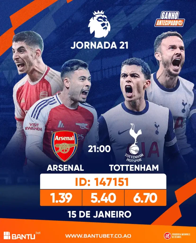 Arsenal vs Tottenham Bantu Bet